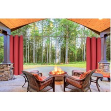 (K68) RED 2-Piece Indoor and Outdoor Thermal Sun Blocking Grommet Window Curtain Set, Two (2) Panels 35" x 84" Each   